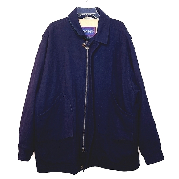 GANT The Yankee vintage wool men's xl navy blue button down formal coat jacket - Picture 14 of 16